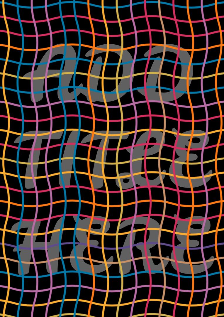 Colorful Vibrant Waves with Dynamic Grid Overlay