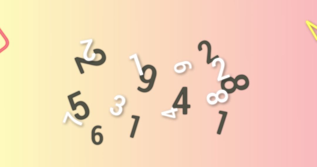 Scattered Numbers on Pastel Background Representing Education