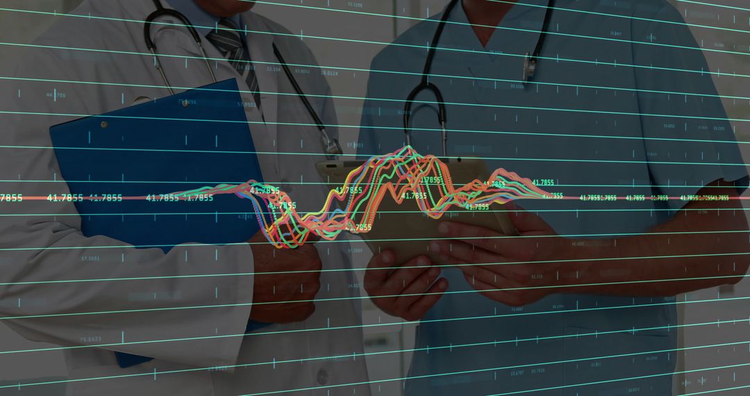 Healthcare Doctors Analyzing Digital Financial Data