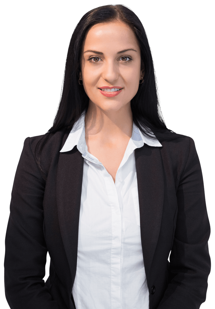Confident Businesswoman Wearing Formal Attire with a Transparent Background