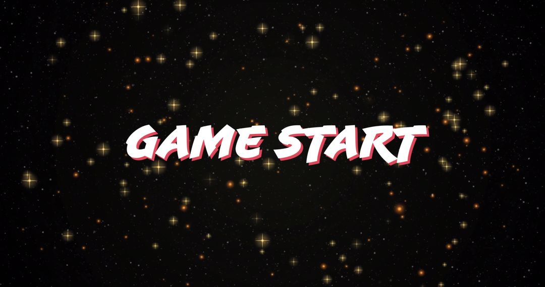 Stylized 'Game Start' Text Over Cosmic Starry Background