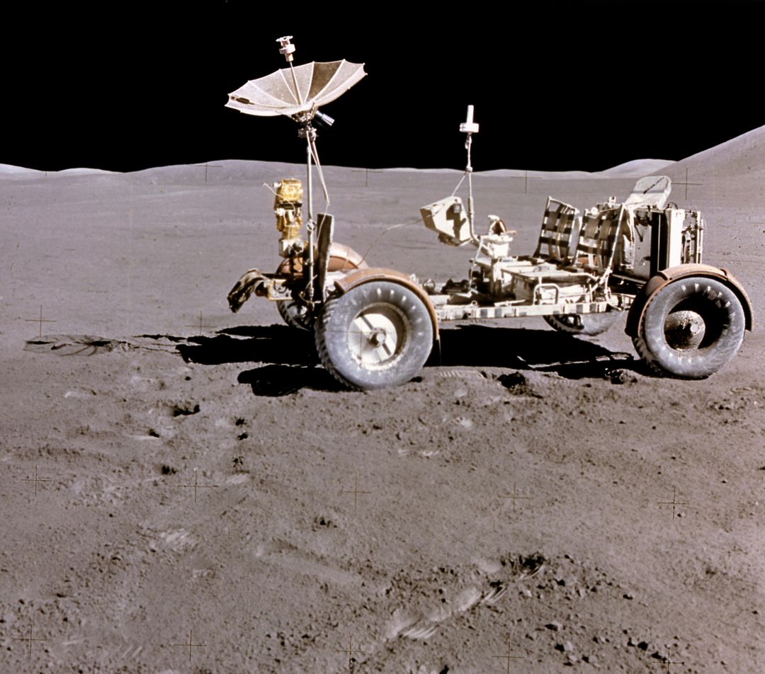 Apollo 15 Lunar Roving Vehicle on Lunar Surface, Expanding Exploration - Free Images, Stock Photos and Pictures on Pikwizard.com