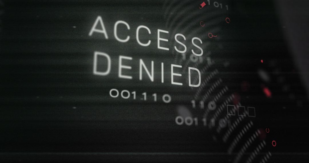 Holographic 'Access Denied' Message with Digital Codes Globe