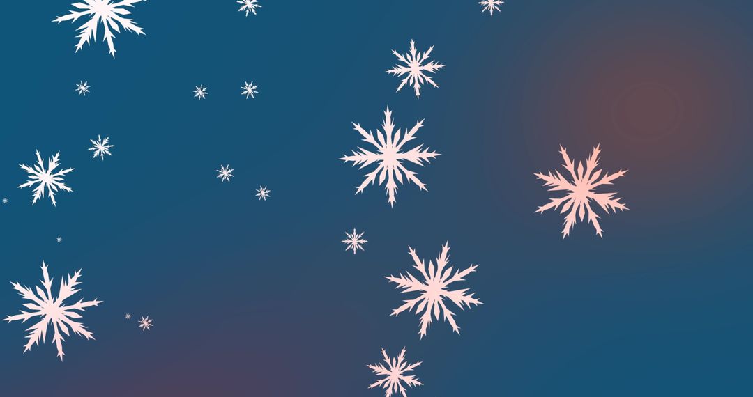 Falling Snowflakes on Blue Gradient Winter Background