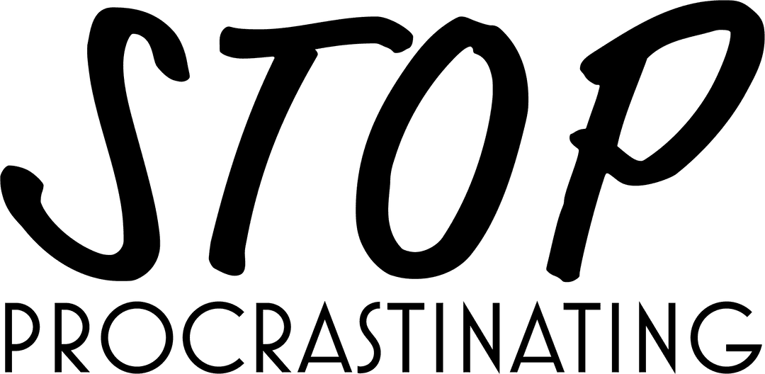 Motivational Slogan Stop Procrastinating Transparent Vector