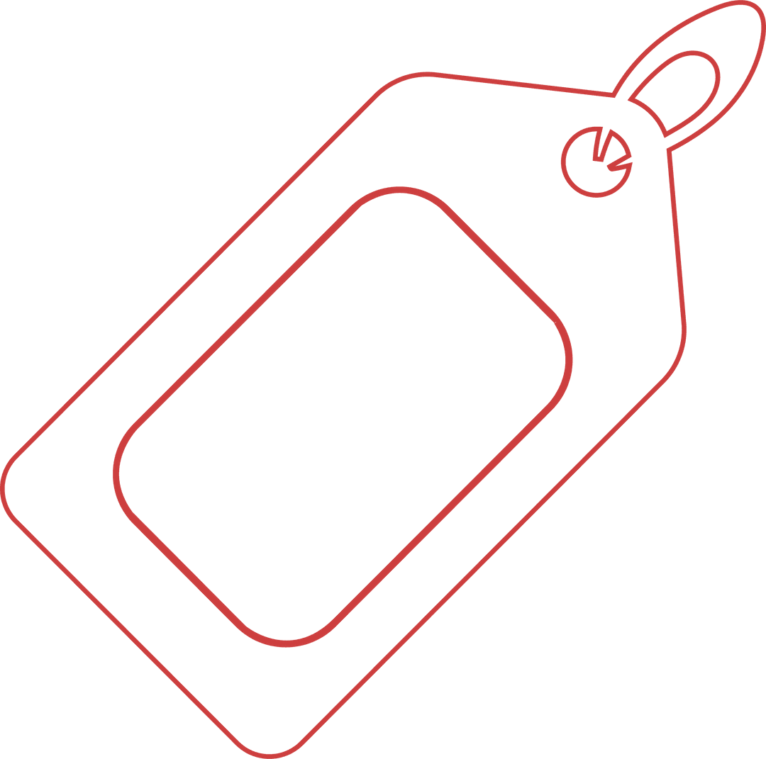 Red Tag Outline Transparent Shopping Template