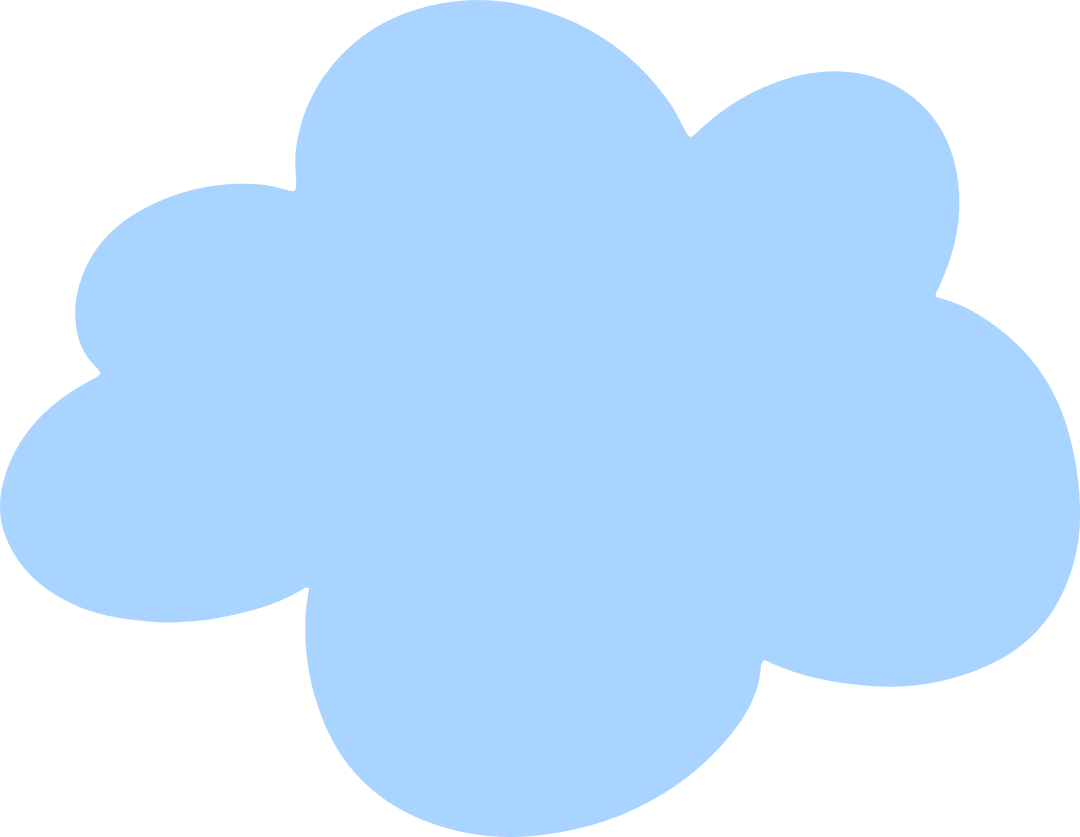 Transparent Light Blue Cartoon Cloud Shape Design