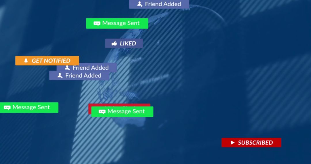 Notification Bubbles Against Futuristic Digital Background