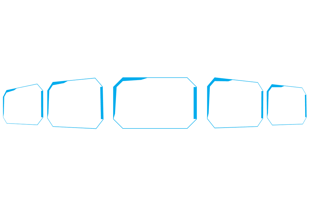 Digital shapes outline on transparent background for tech design
