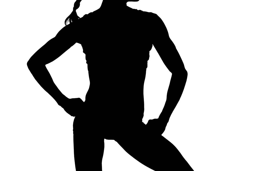 Transparent Silhouette Woman Gracefully Posing