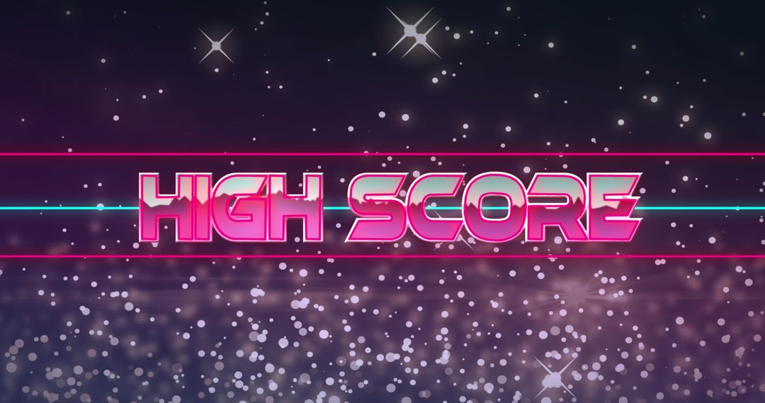 Retro High Score Banner with Sparkling Background