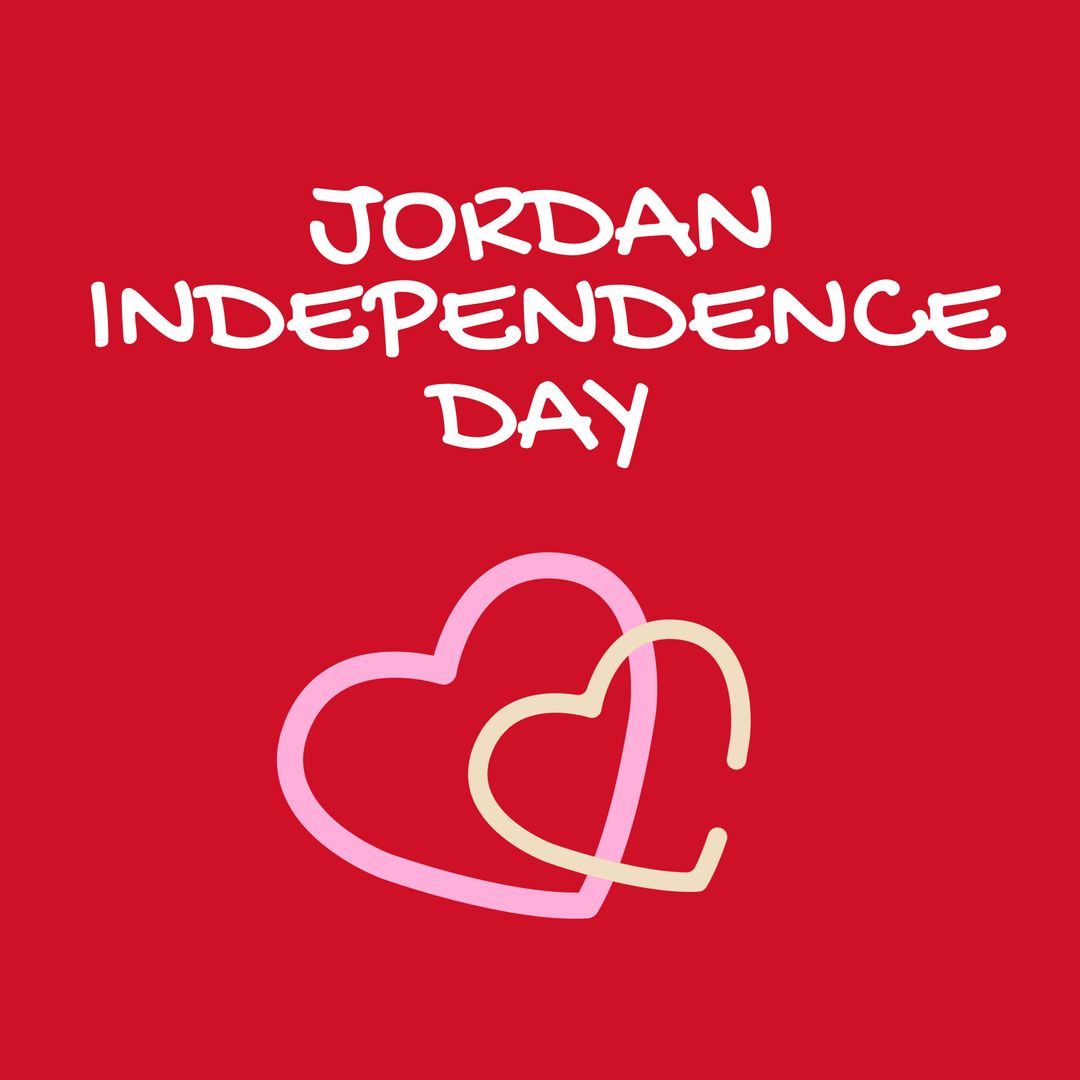 Jordan Independence Day Greeting with Heart Shapes