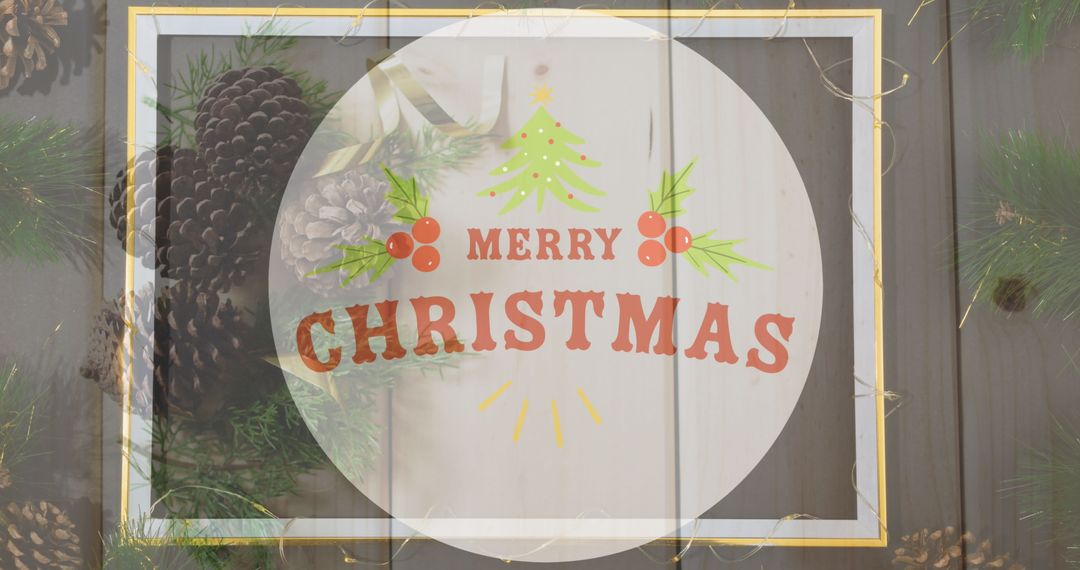 Festive Christmas Greeting with Pine and Holly Overlays