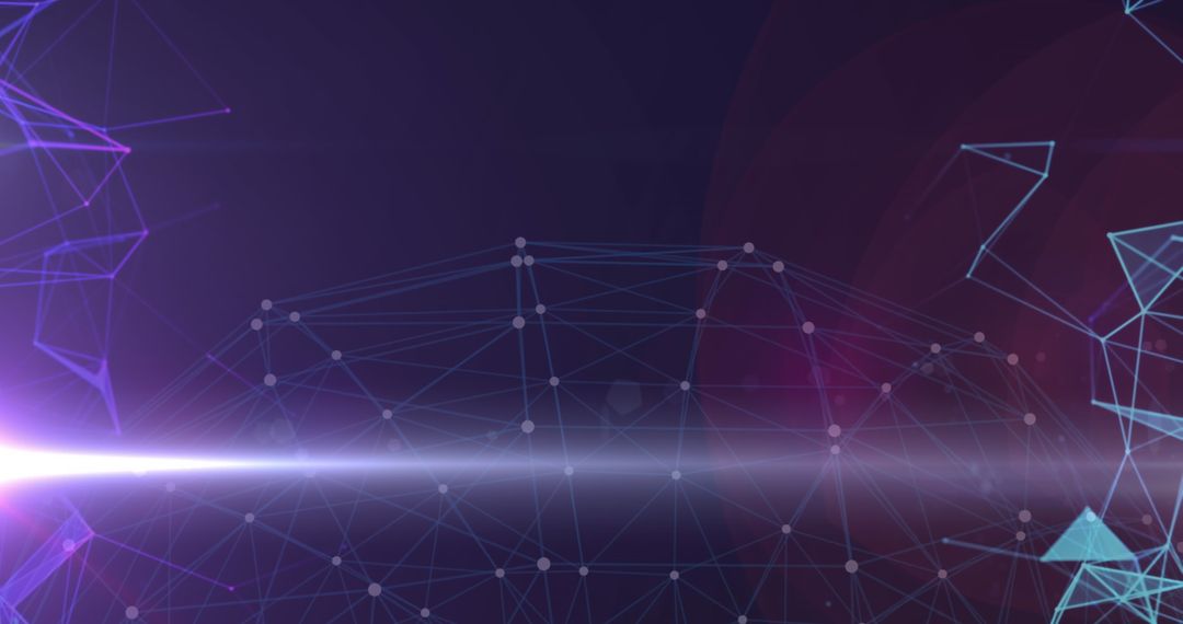 Futuristic Digital Sphere with Dynamic Connections and Abstract Colorful Light