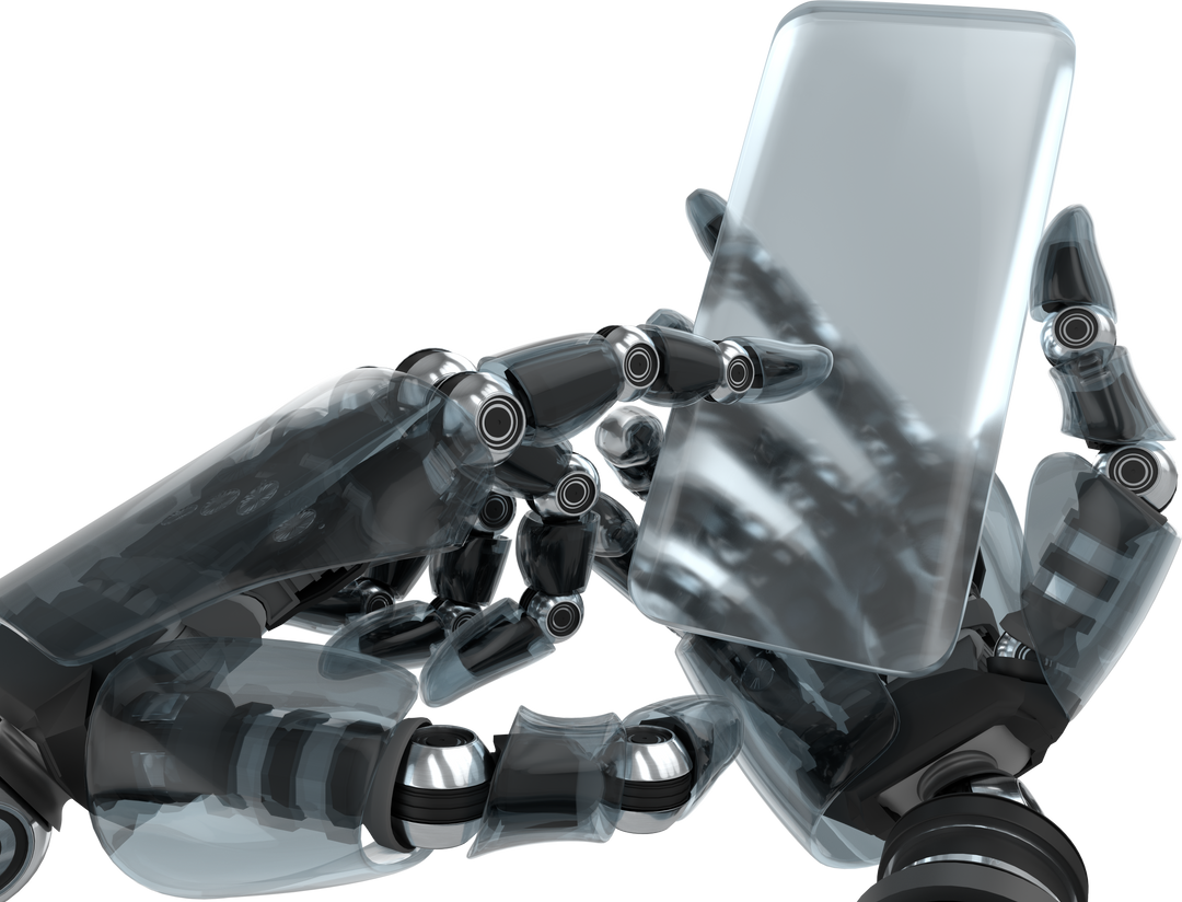 Robotic Hand Holding Transparent Smartphone in Futuristic Setting - Download Free Stock Images Pikwizard.com