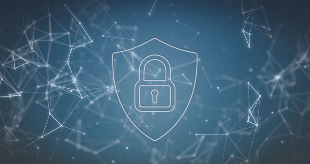 Cybersecurity Symbol with Network Connections and Digital Innovation