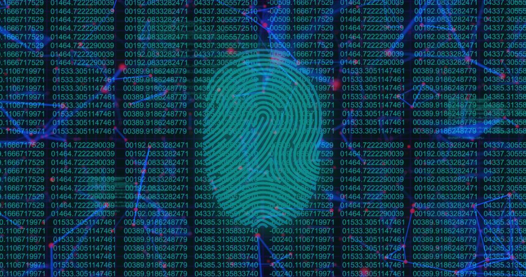 Digital Fingerprint on Data Code Background Concept