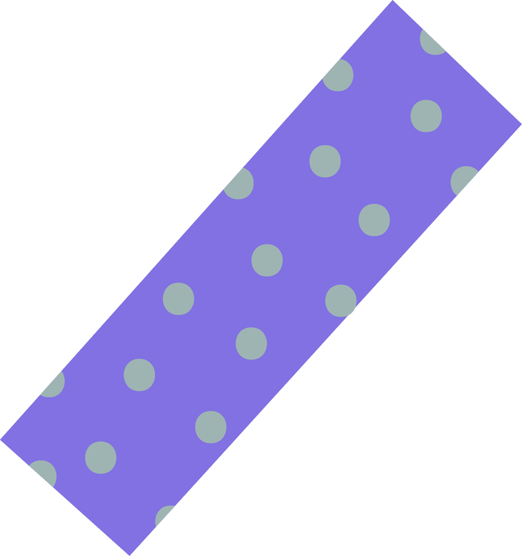 Purple and Green Polka Dot Band on Transparent Background