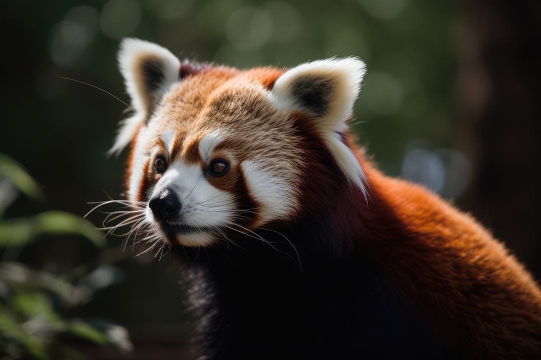 Close up of red panda in forest, created using generative ai technology - Free Images, Stock Photos and Pictures on Pikwizard.com