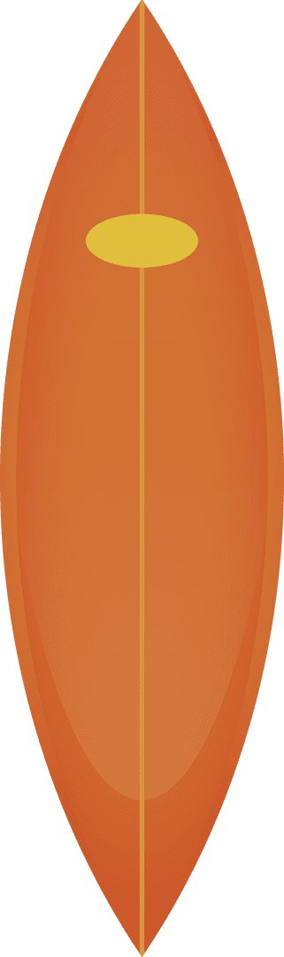 Orange Surfboard Illustration on Transparent Background