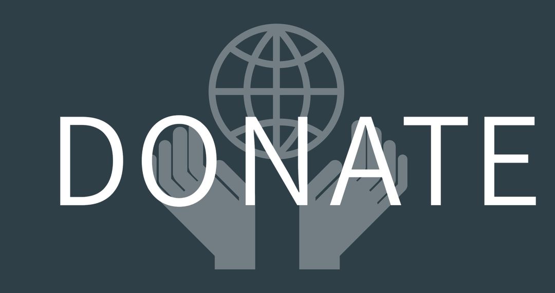Charity Concept Graphic with Hands and Globe Symbol