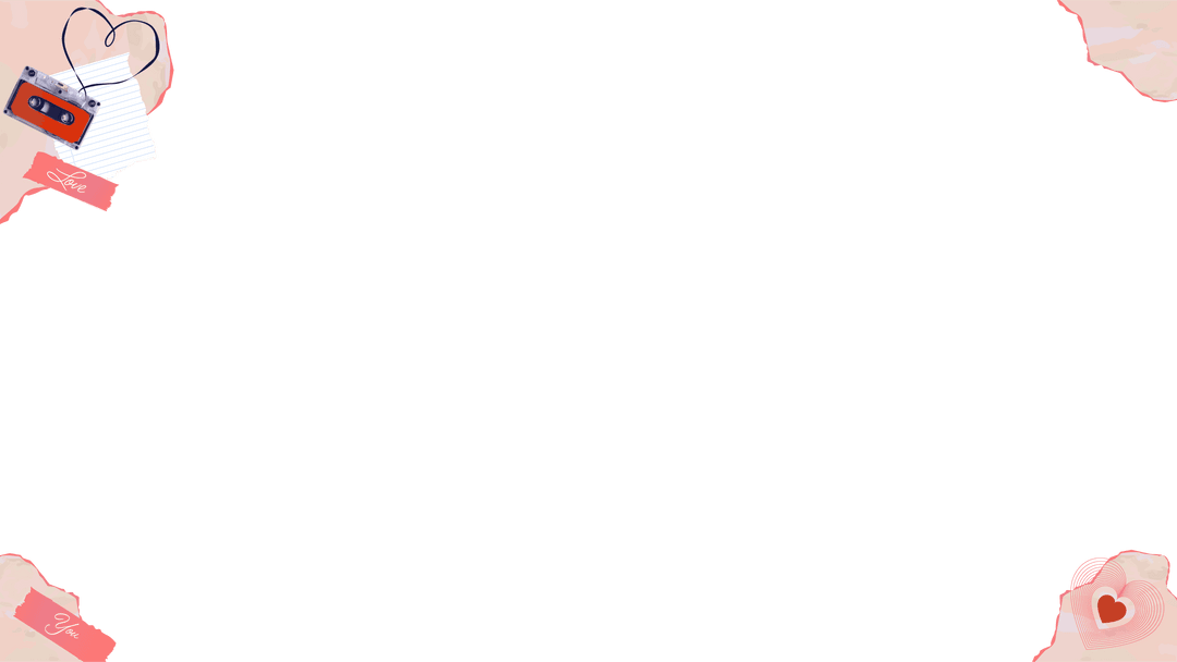 Romantic Stationery Frame with Retro Tape on Transparent Background