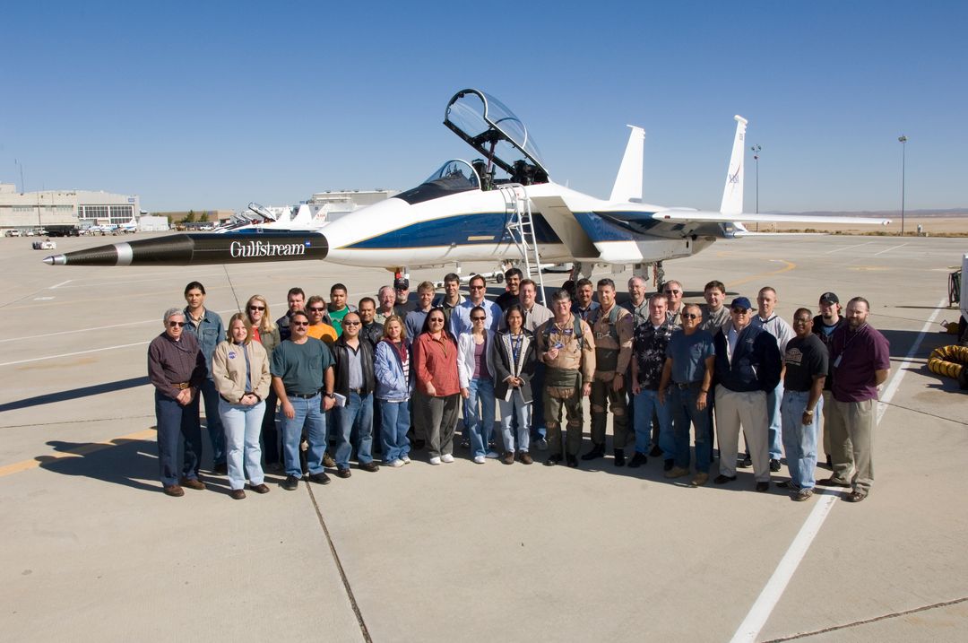 Group photo following the 300th NASA Dryden flight of F-15B #836 - Free Images, Stock Photos and Pictures on Pikwizard.com