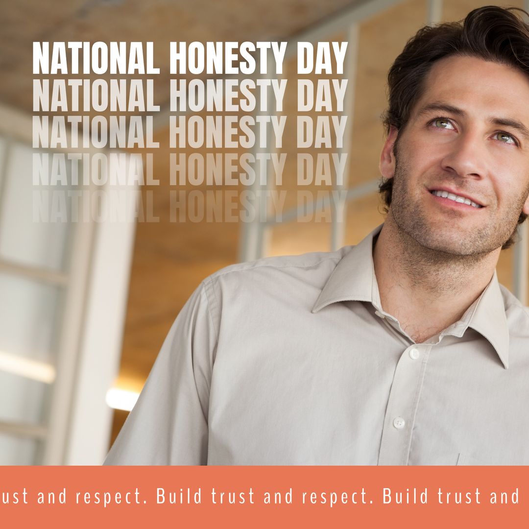 Caucasian Businessman Celebrating National Honesty Day