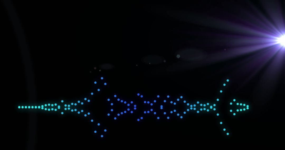 Vibrant Sound Waves Forming with Dots and Lens Flares on Black