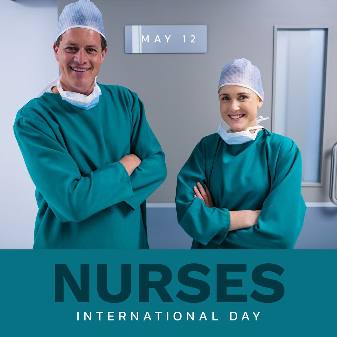 Caucasian Nurses Celebrating International Nurses Day with Confidence