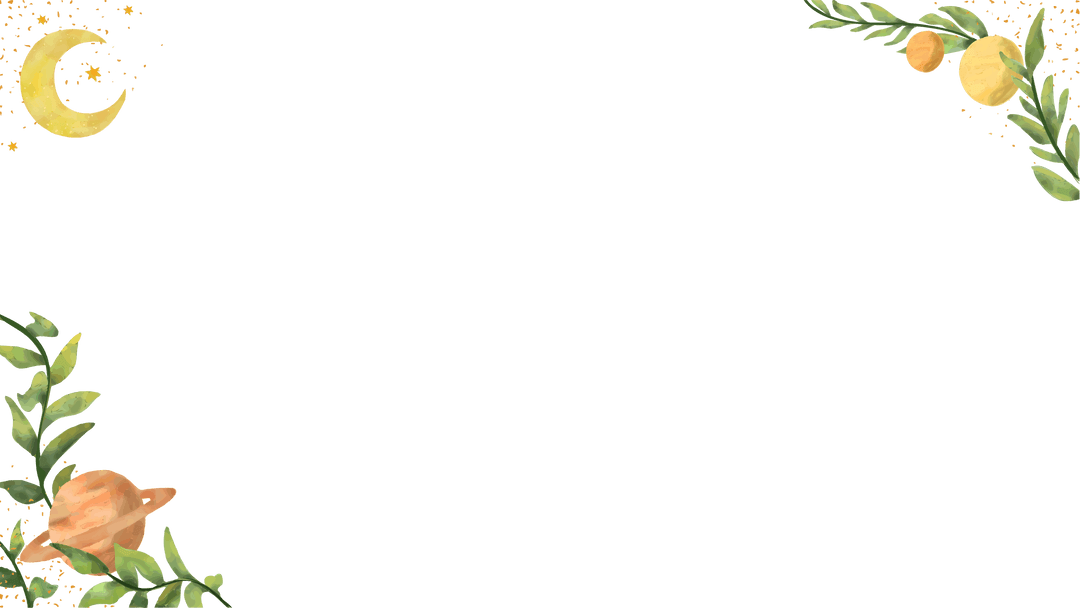 Watercolor Botanical Citrus and Celestial Transparent Border Design