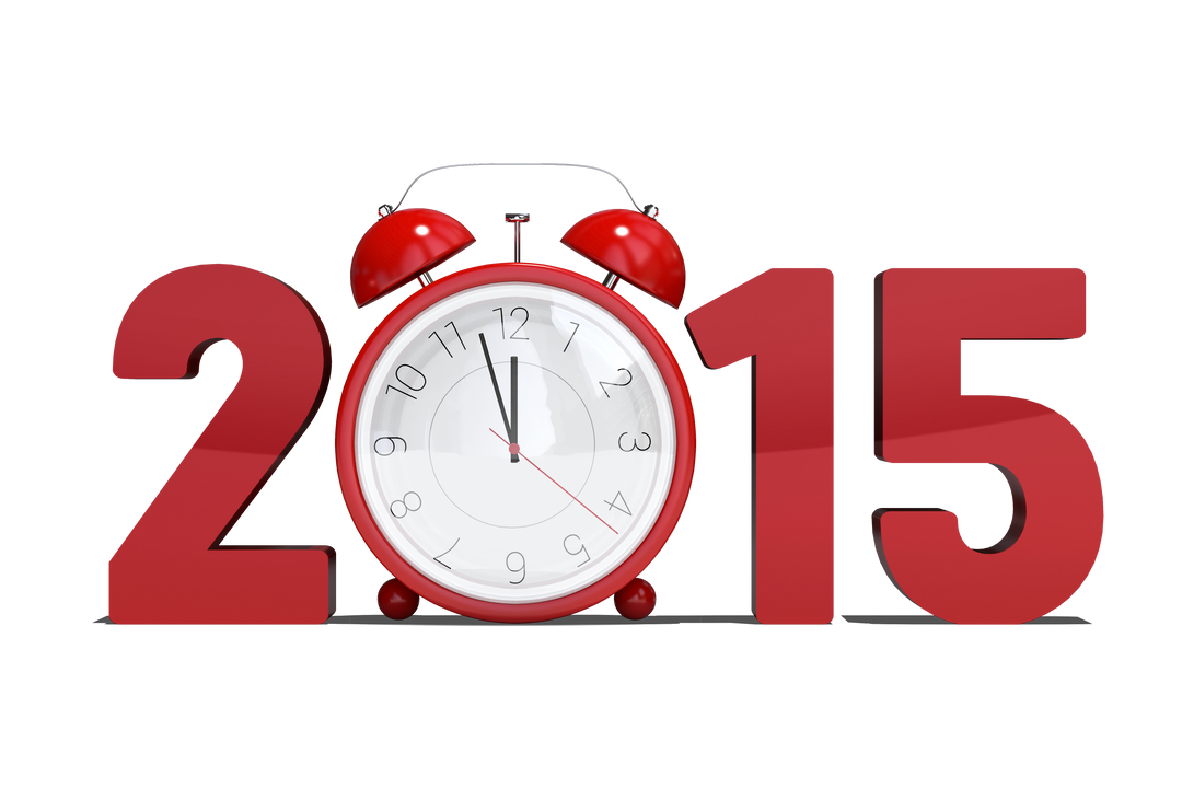 Red Alarm Clock with 2015 Text on Transparent Background, Isolated Vector Illustration - Download Free Stock Images Pikwizard.com