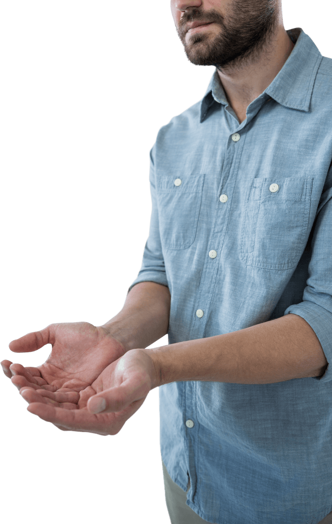 Transparent Cupped Hands Gesture Holds Invisible Object