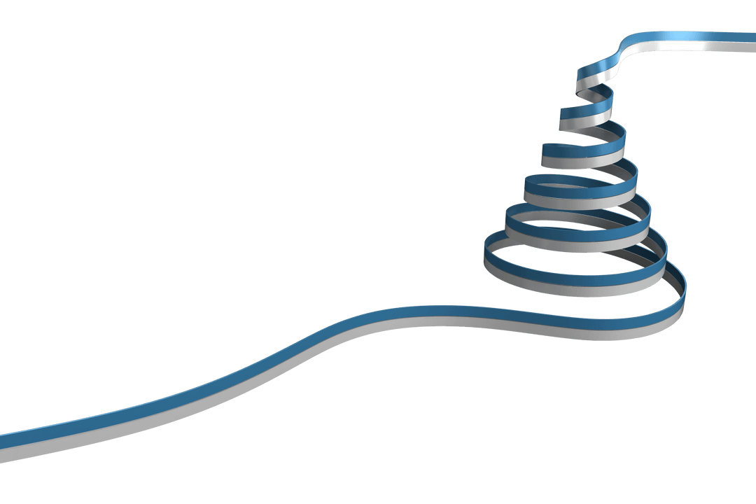 Spiraling Christmas Tree Shape Illustration on Transparent Background