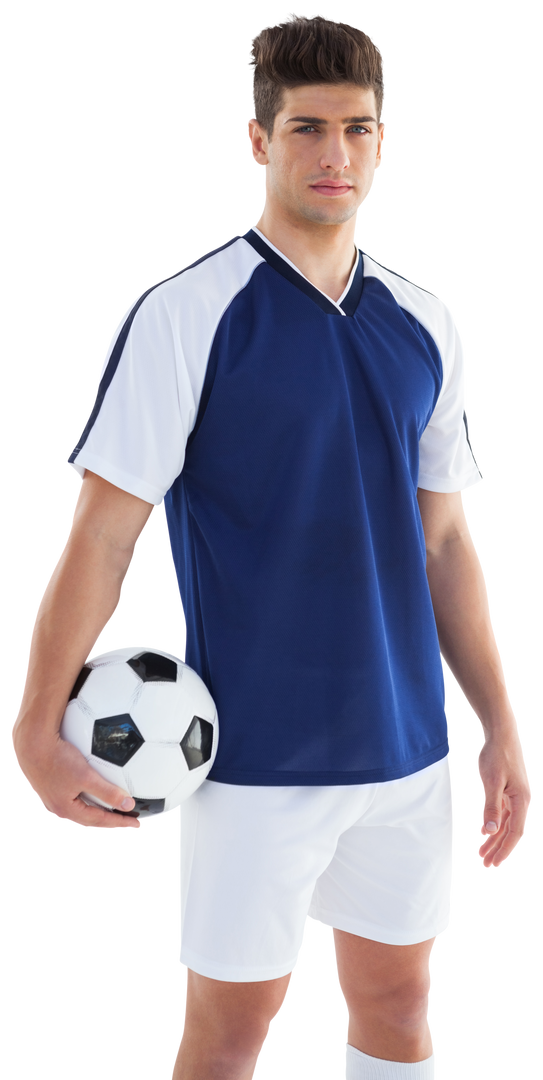 Transparent Sportsman Holding Soccer Ball in Casual Pose - Download Free Stock Images Pikwizard.com