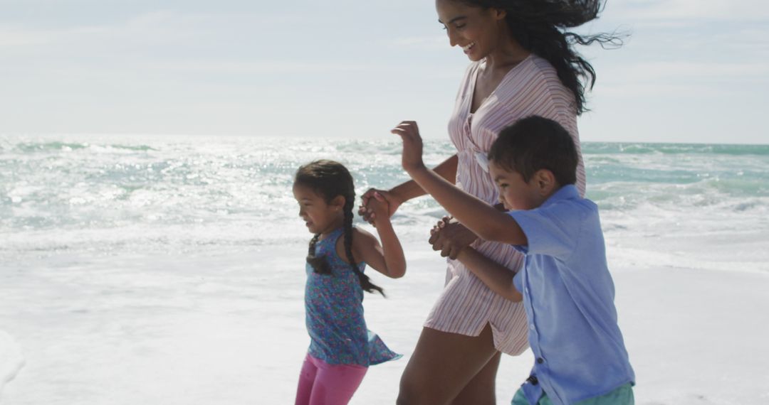 Joyful Family Bonding at Seaside