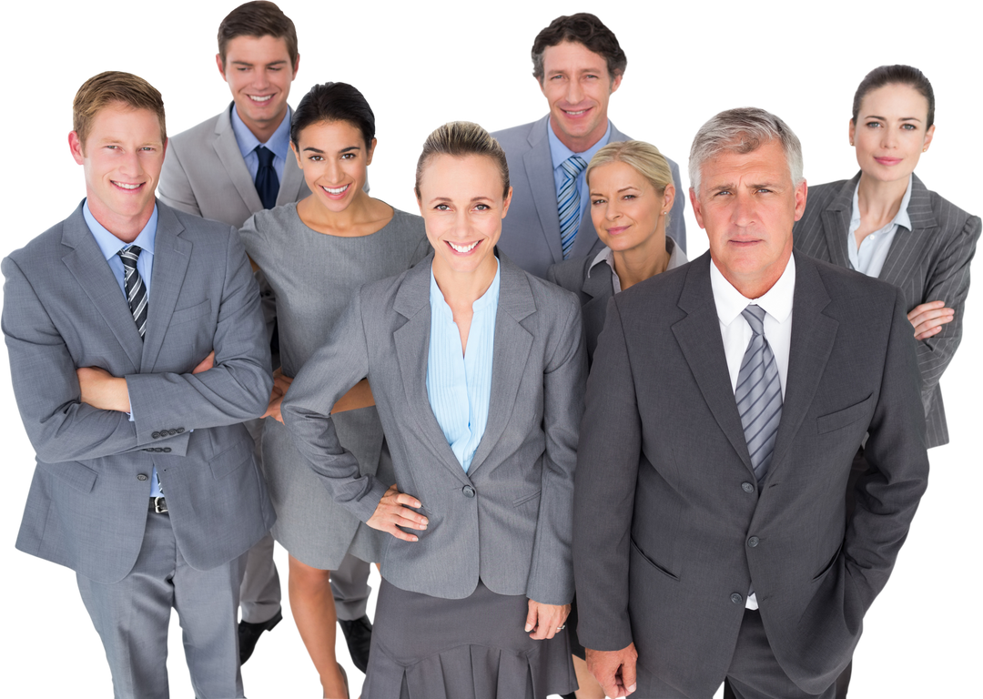 Professional Diverse Business Group Smiling with Confidence on Transparent Background - Download Free Stock Images Pikwizard.com