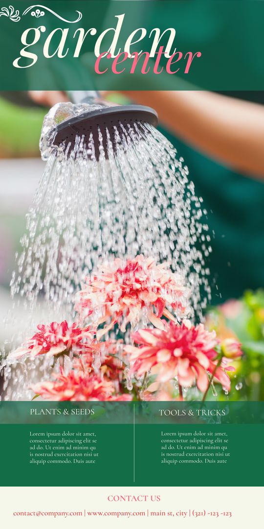 Revitalizing Blossoms with Fresh Water drops In Garden Center