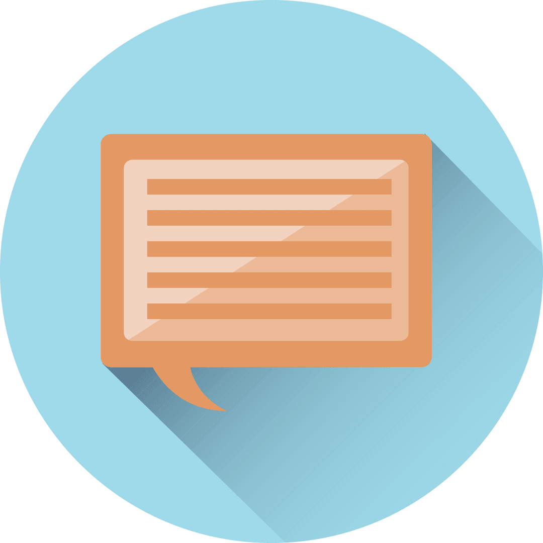 Speech Bubble Icon on Transparent Background Blue Circle Graphic