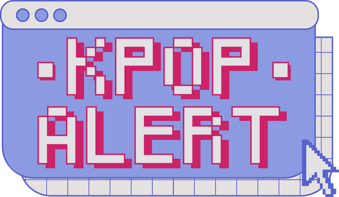 Pixel Art Window Showing K-POP ALERT on Transparent Background