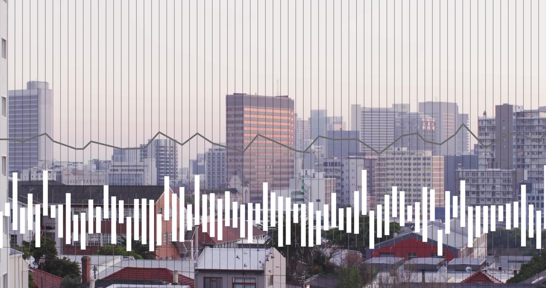 Urban Cityscape with Data Analytics Overlay