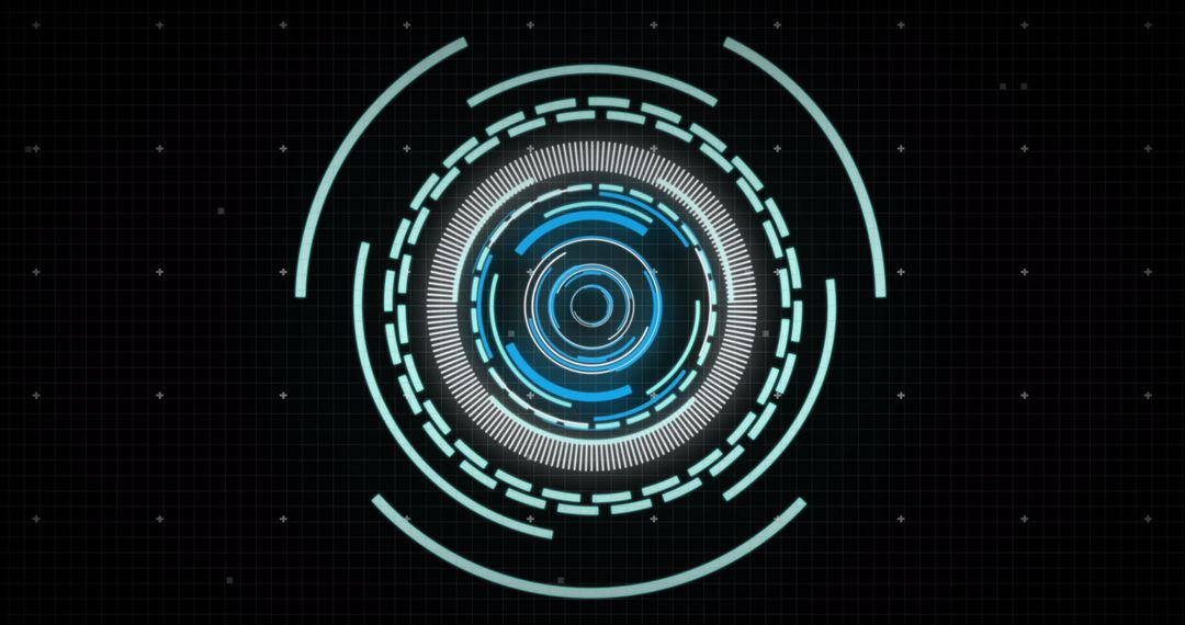 Futuristic Digital Interface with Loading Rings and Data Visualization