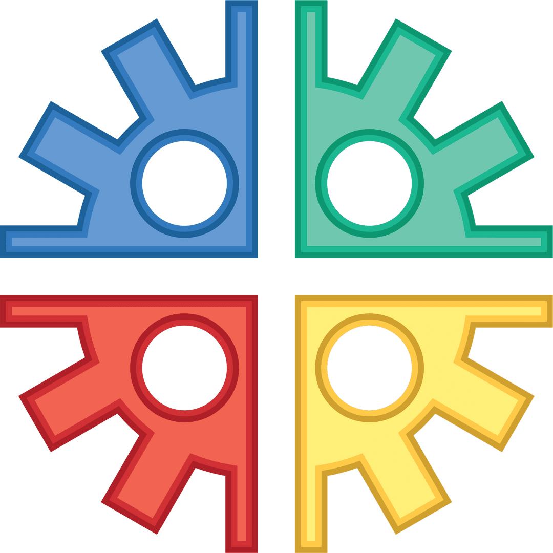 Transparent Vector Illustration of Colorful Cog Wheels in Motion