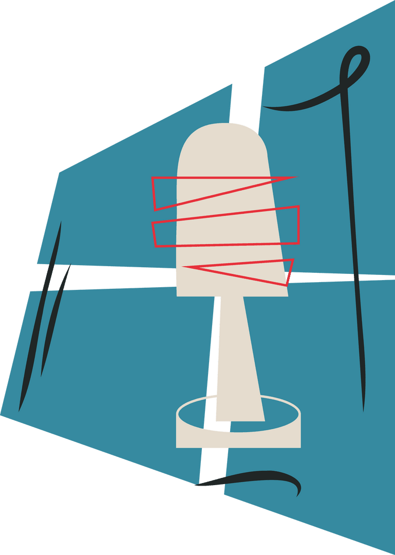 Abstract Microphone Figure on Transparent Minimal Design