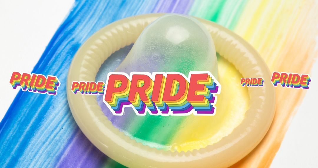 LGBTQ Pride with Rainbow Condom and Colors