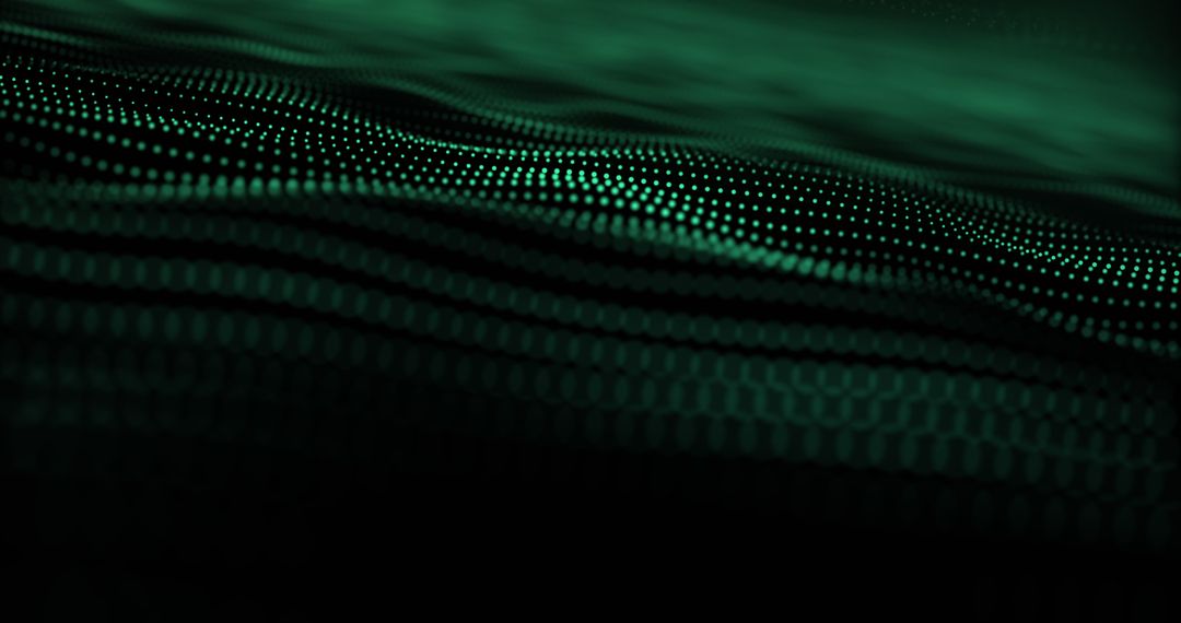 Dynamic Green Dot Matrix on Black Digital Background