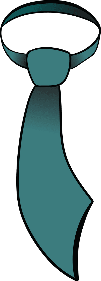 Teal Tie Illustrative Icon on Transparent Background