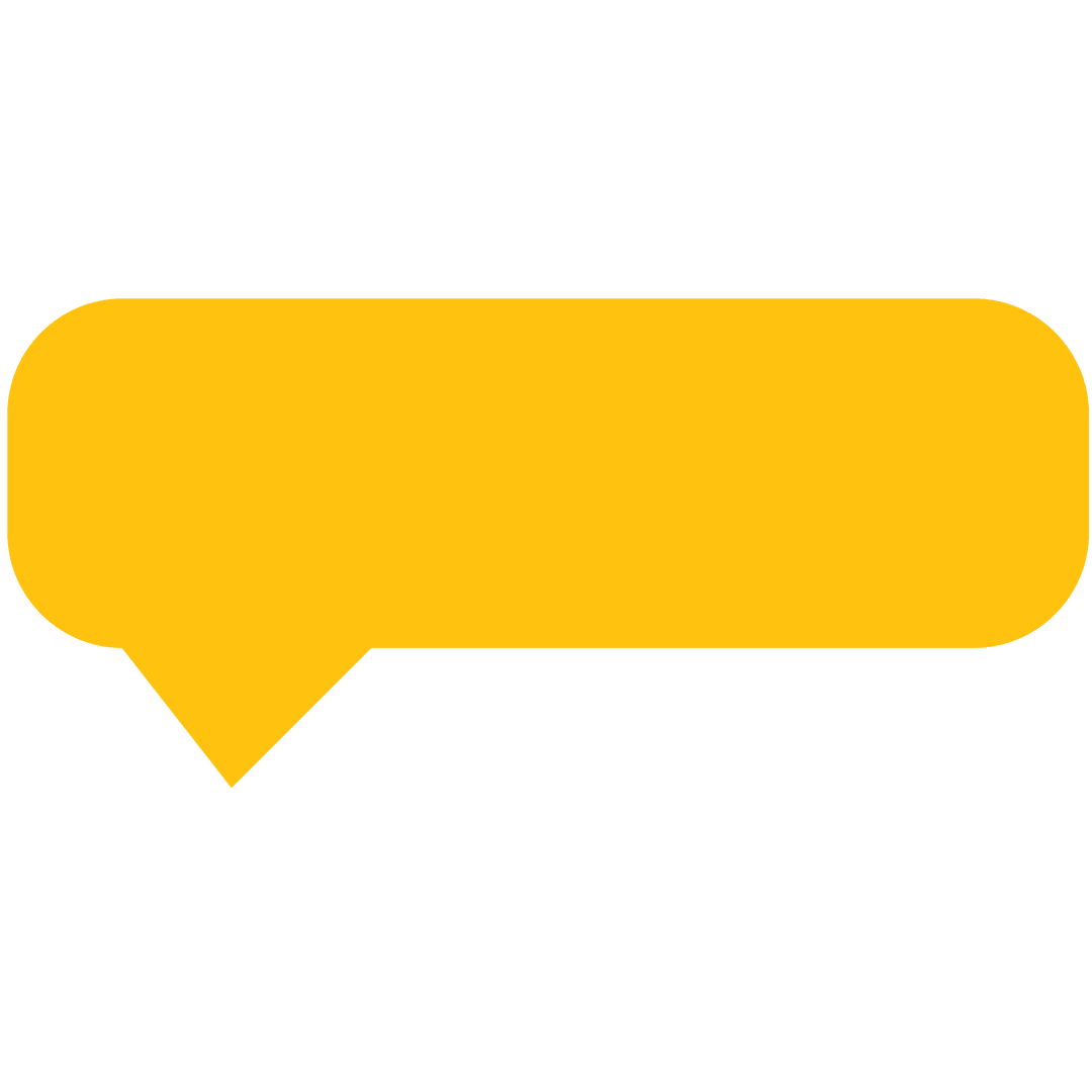 Transparent Yellow Chat Bubble Icon on Clear Background
