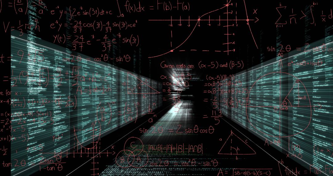 Abstract Visualization of Mathematical Equations and Data Processing