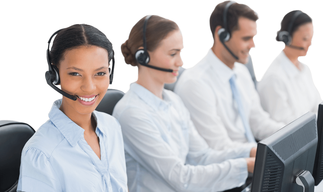 Transparent Customer Service Team Collaborating on Computers - Download Free Stock Images Pikwizard.com